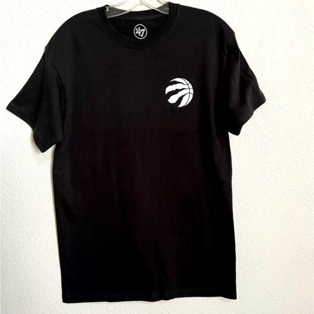 '47 Brand NBA Toronto Raptors Basketball Black Short Sleeve Cotton T-Shirt M